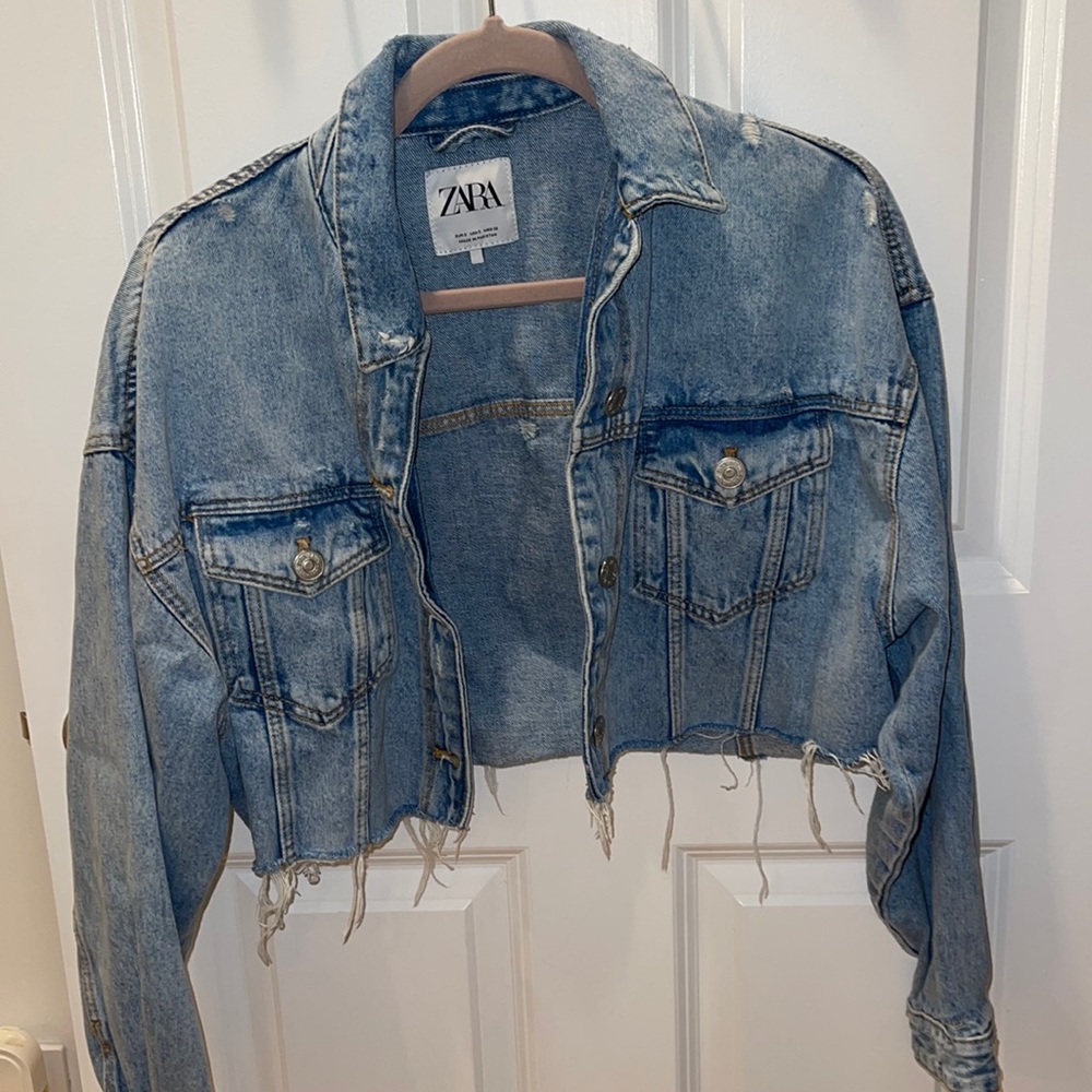 Zara Denim Jacket Cropped - used twice